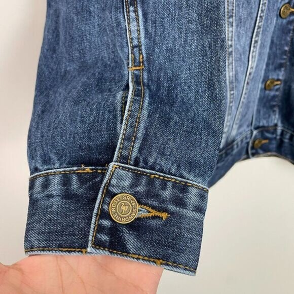 Free People x SANDRINE ROSE Tres Cool Oversized Denim Jean Jacket Medium Wash S - Picture 4 of 9